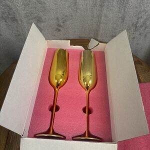 Barbie x Dragon Glassware Dreamhouse 60th Collection Champagne Glasses Gold